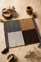 Unkuña Mestana – Four Suyos of the Inca Empire | Handwoven Natural Alpaca Ritual Cloth from the Ausangate Community, Peru | 3 Unique Models
