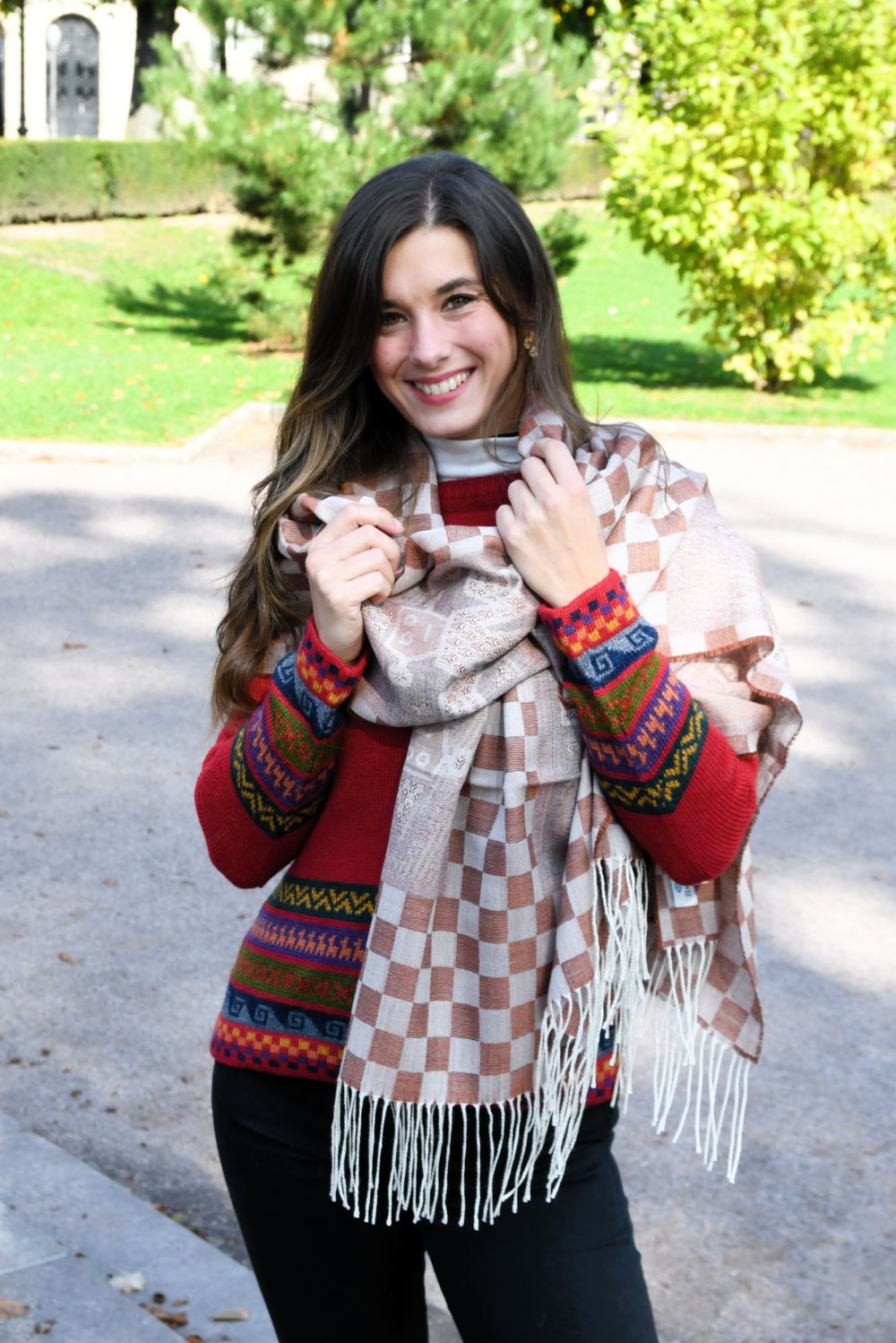 Beige Marron Carreaux Inca -4_2