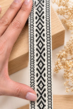 Ribete de lana peruana — Tejido a mano en telar inca | 3.5 cm de ancho