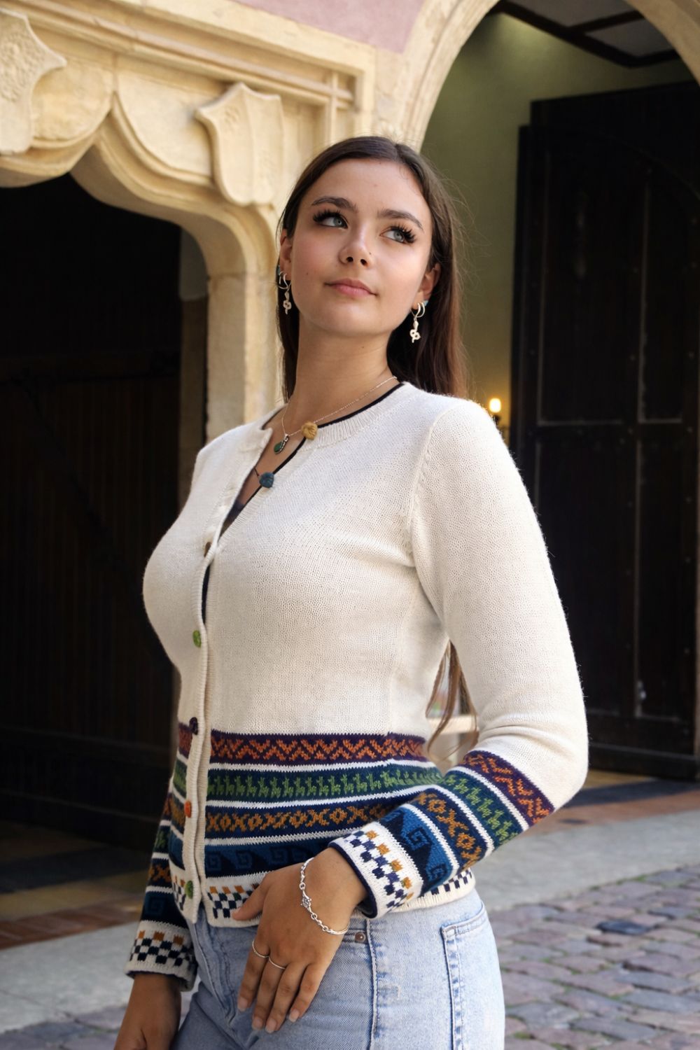 100% Baby Alpaca Peruvian Cardigan – Handwoven Andean Knit Jacket | Ethical Luxury from Peru