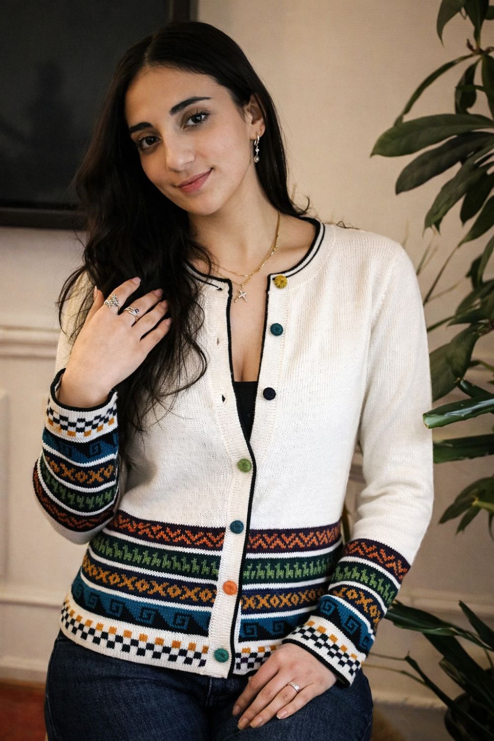 100% Baby Alpaca Peruvian Cardigan – Handwoven Andean Knit Jacket | Ethical Luxury from Peru
