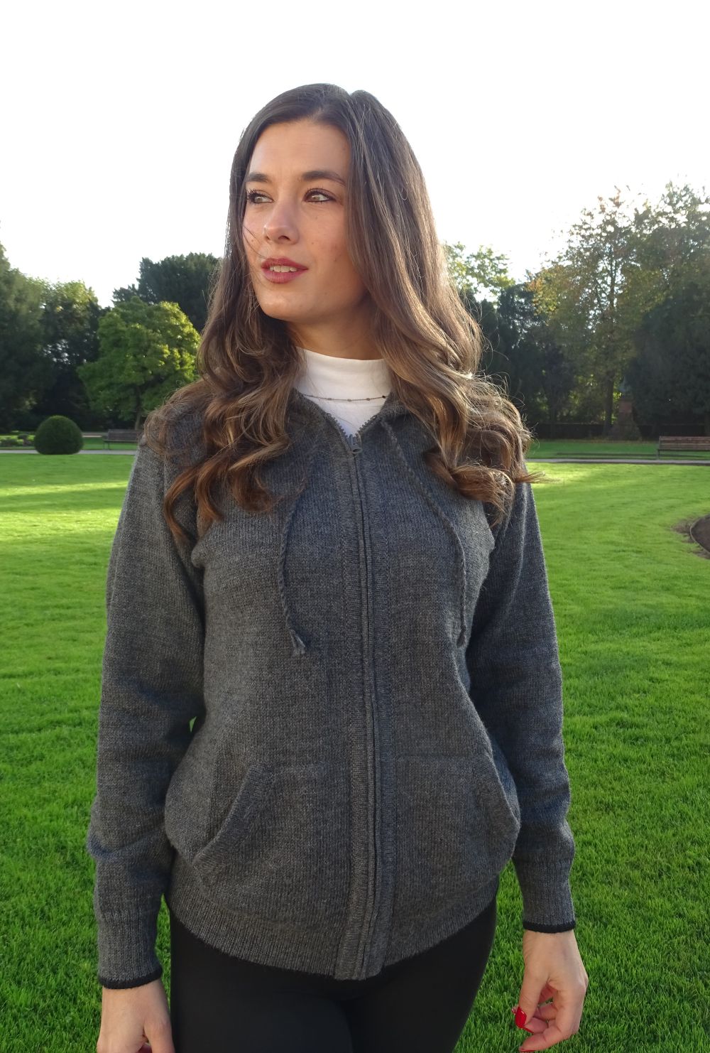 Unisex Baby Alpaca Hooded Jacket with Zip – 100% Natural | Handmade in Peru | Zia's Beauties