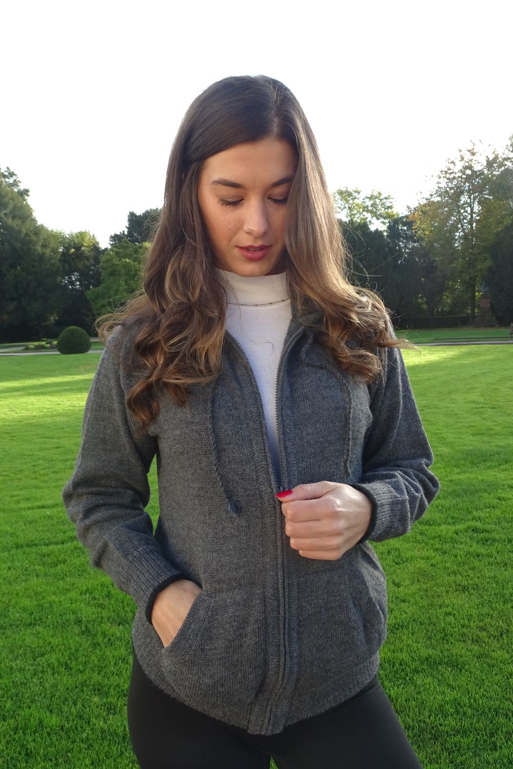 Unisex Baby Alpaca Hooded Jacket with Zip – 100% Natural | Handmade in Peru | Zia's Beauties