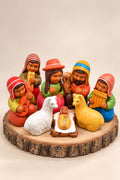 Cuzqueños Peruvian Nativity Set — 8 Pieces, 10.5 cm, Andean Hats
