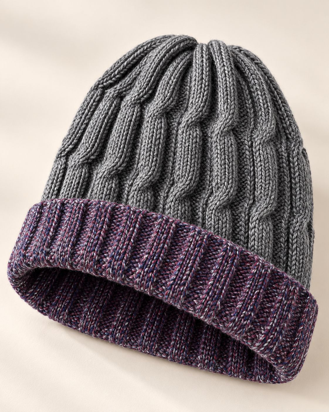 Reversible Baby Alpaca Beanie – Greys & Blues | Iskay