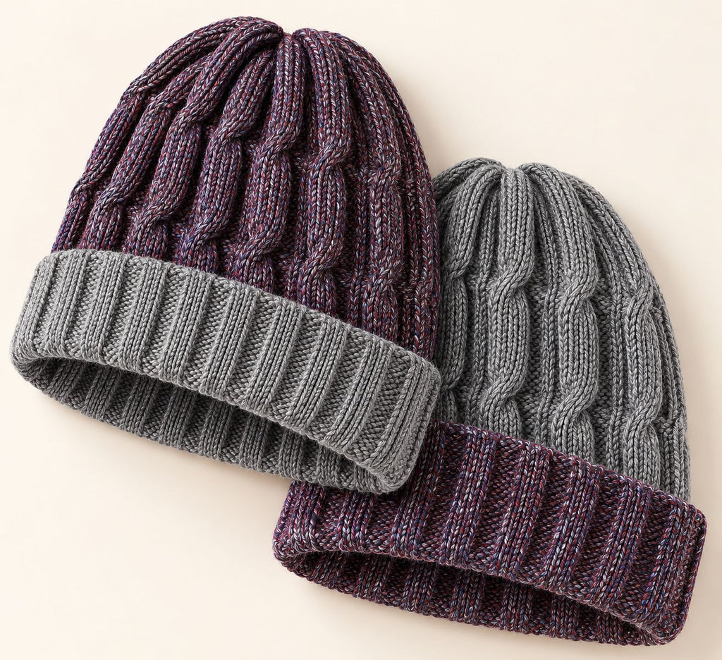 Reversible Baby Alpaca Beanie – Greys & Blues | Iskay