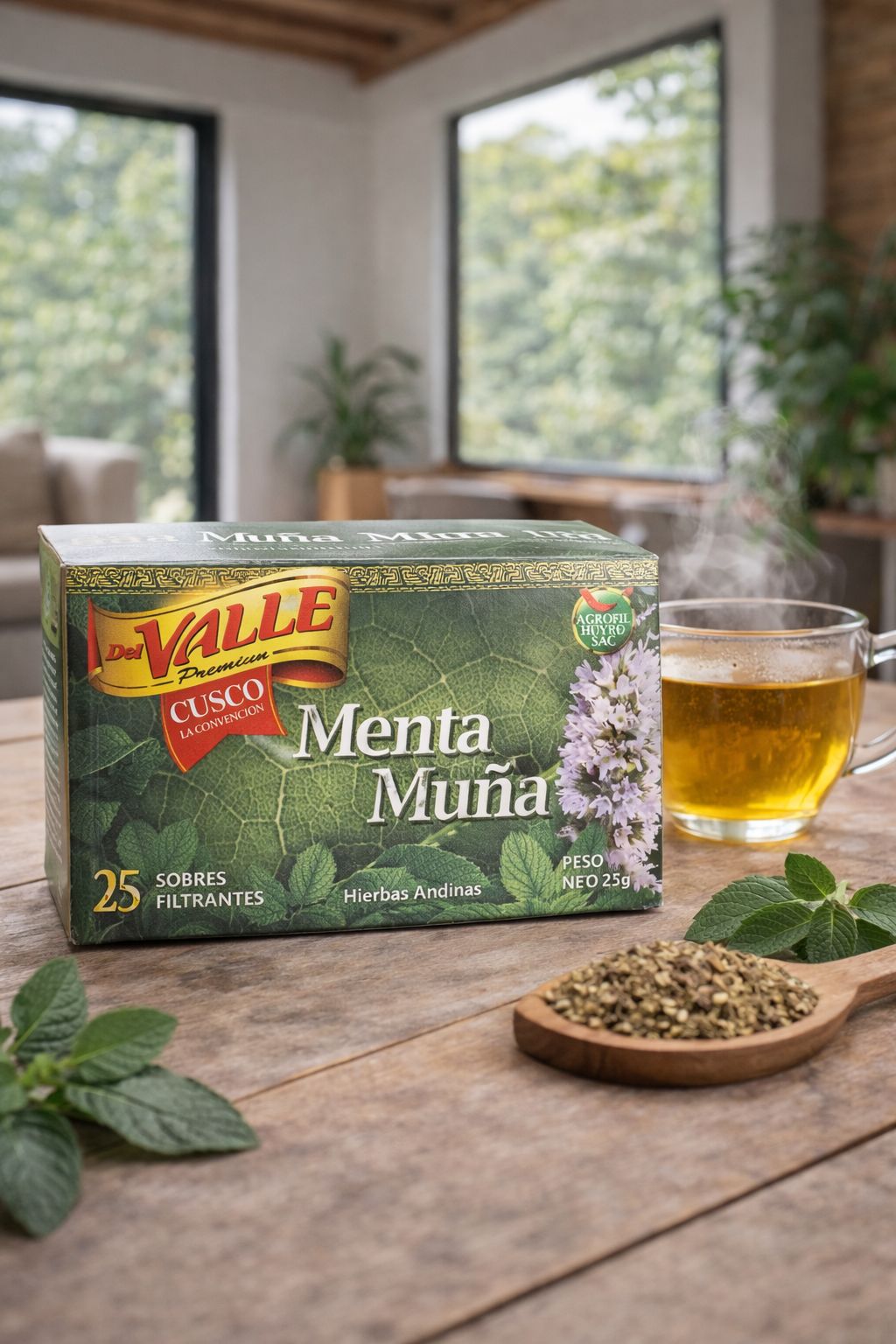Del Valle Té Herbal Peruano 25 Bolsitas – Muña, Hierba Luisa, Uña de Gato y Emoliente | Infusiones Peruanas