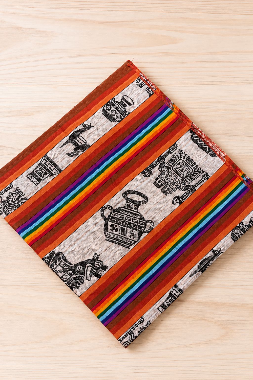 XL Handwoven Peruvian Textile | Pre-Inca Chimú Design in Cotton & Polyester — Wall Tapestry or Table Runner