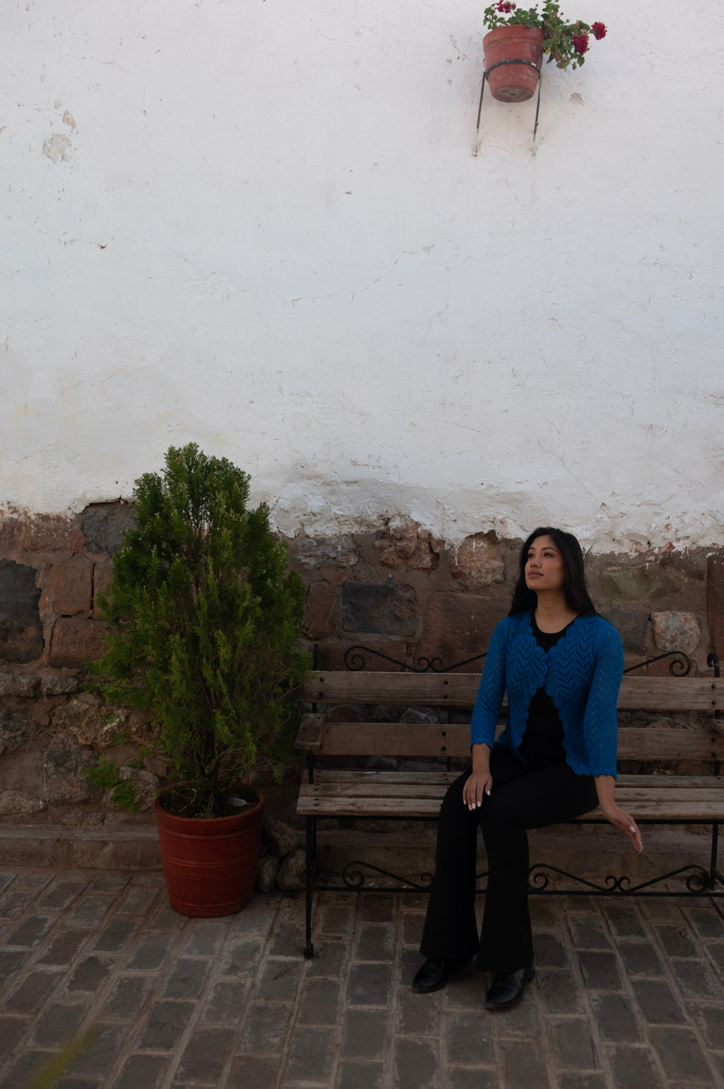 Handmade Lace Knit Cardigan – Soft Light Palette | Artisan Ethical Knitwear from Peru