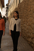 Handmade Lace Knit Cardigan – Essential Neutrals | Artisan Luxury Knitwear from Peru