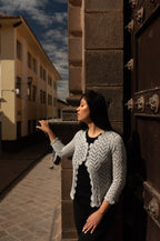 Handmade Lace Knit Cardigan – Essential Neutrals | Artisan Luxury Knitwear from Peru