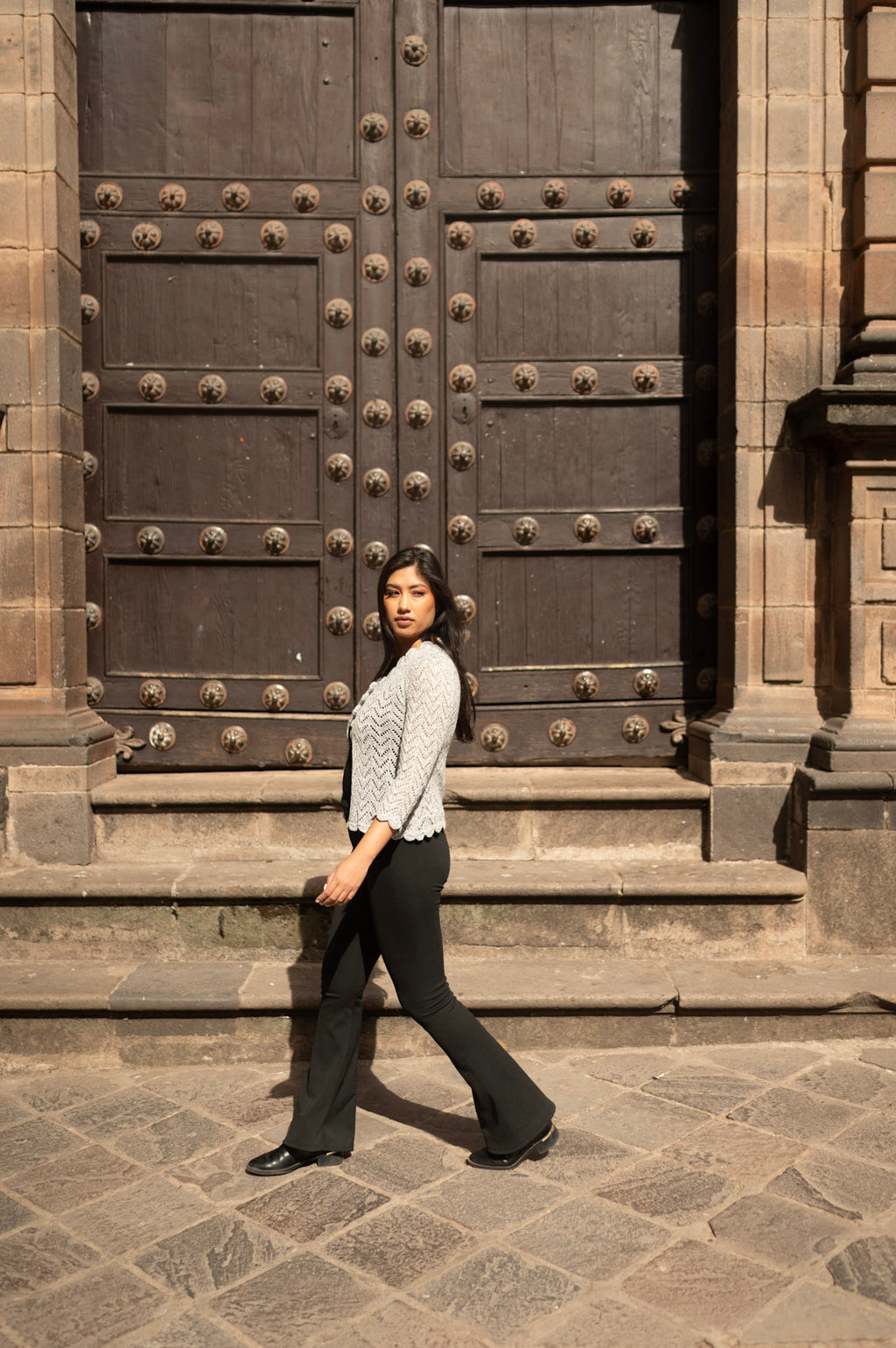 Handmade Lace Knit Cardigan – Essential Neutrals | Artisan Luxury Knitwear from Peru