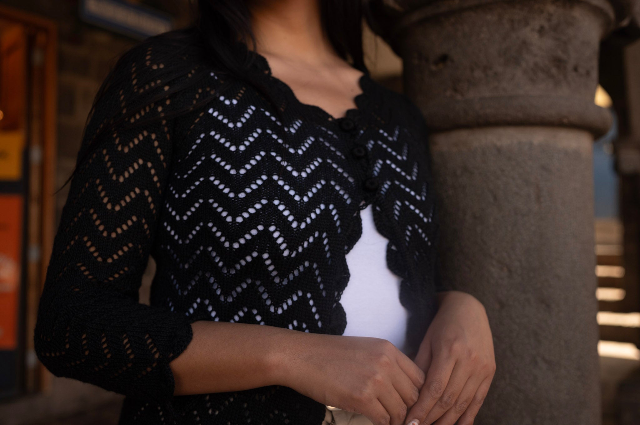 Handmade Lace Knit Cardigan – Essential Neutrals | Artisan Luxury Knitwear from Peru