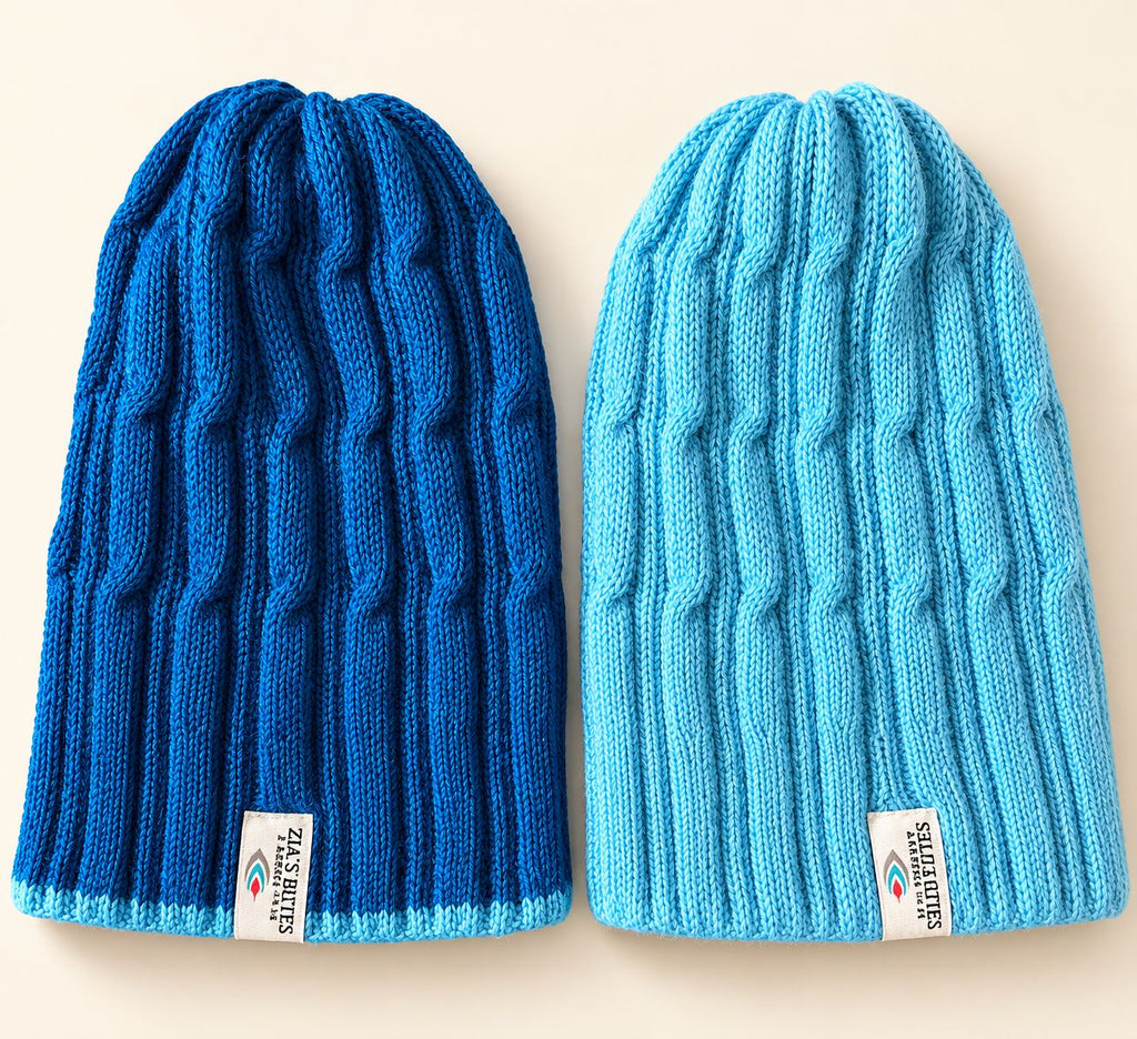 Reversible Baby Alpaca Beanie – Greys & Blues | Iskay