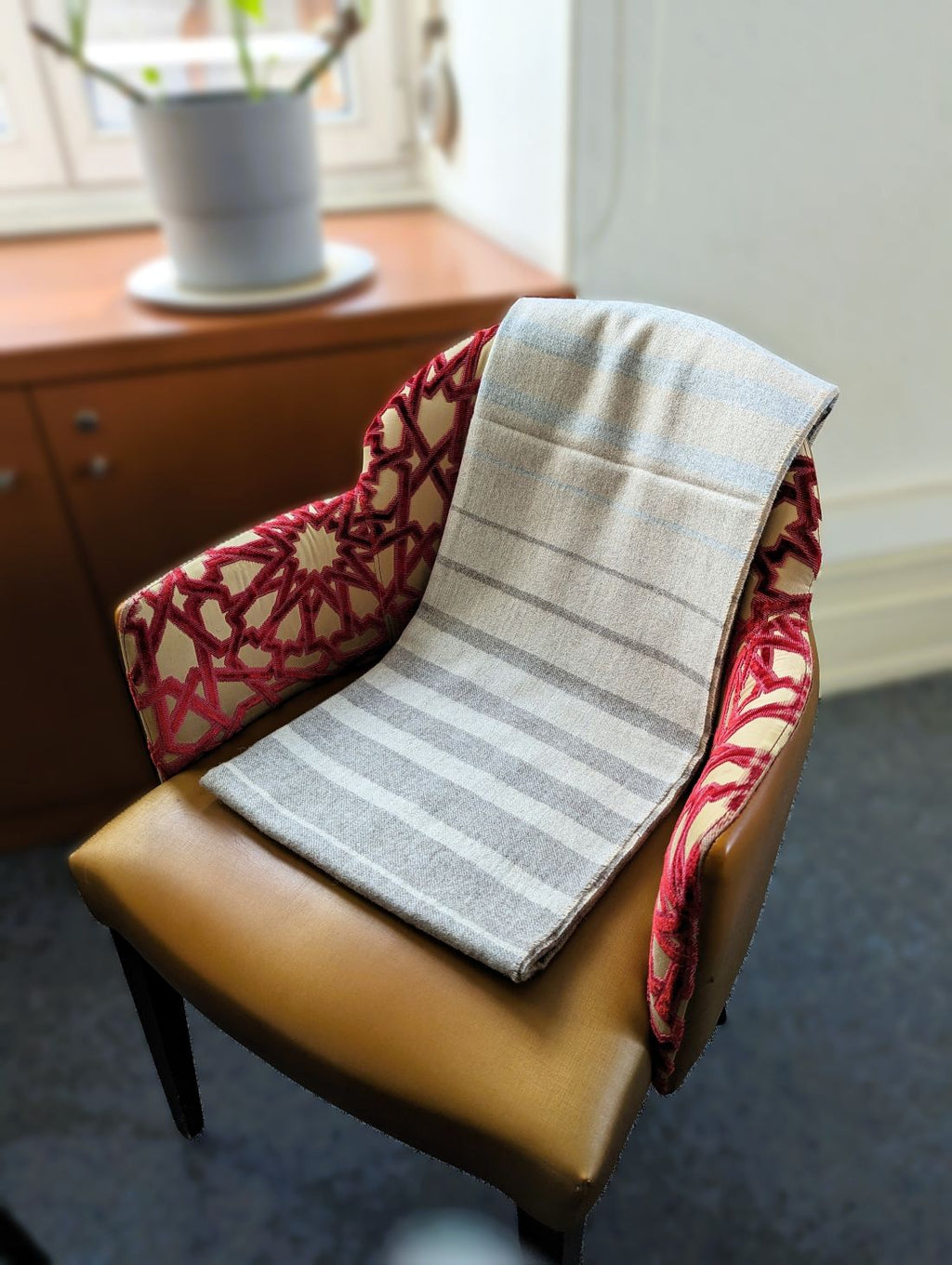 Plaid Alpaga Beige-Gris Rayé_1_2