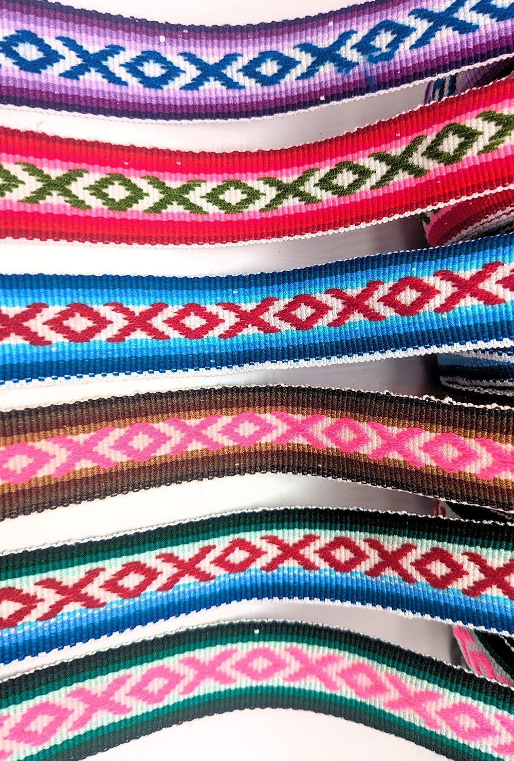 Andean Ribbons Full Colors wool Ribbon – 3.5 cm | Andes Spirit Collection– Geometric ...