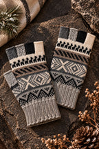 Mitaines en Baby Alpaga — Tons Neutres & Terre, Taille S-M