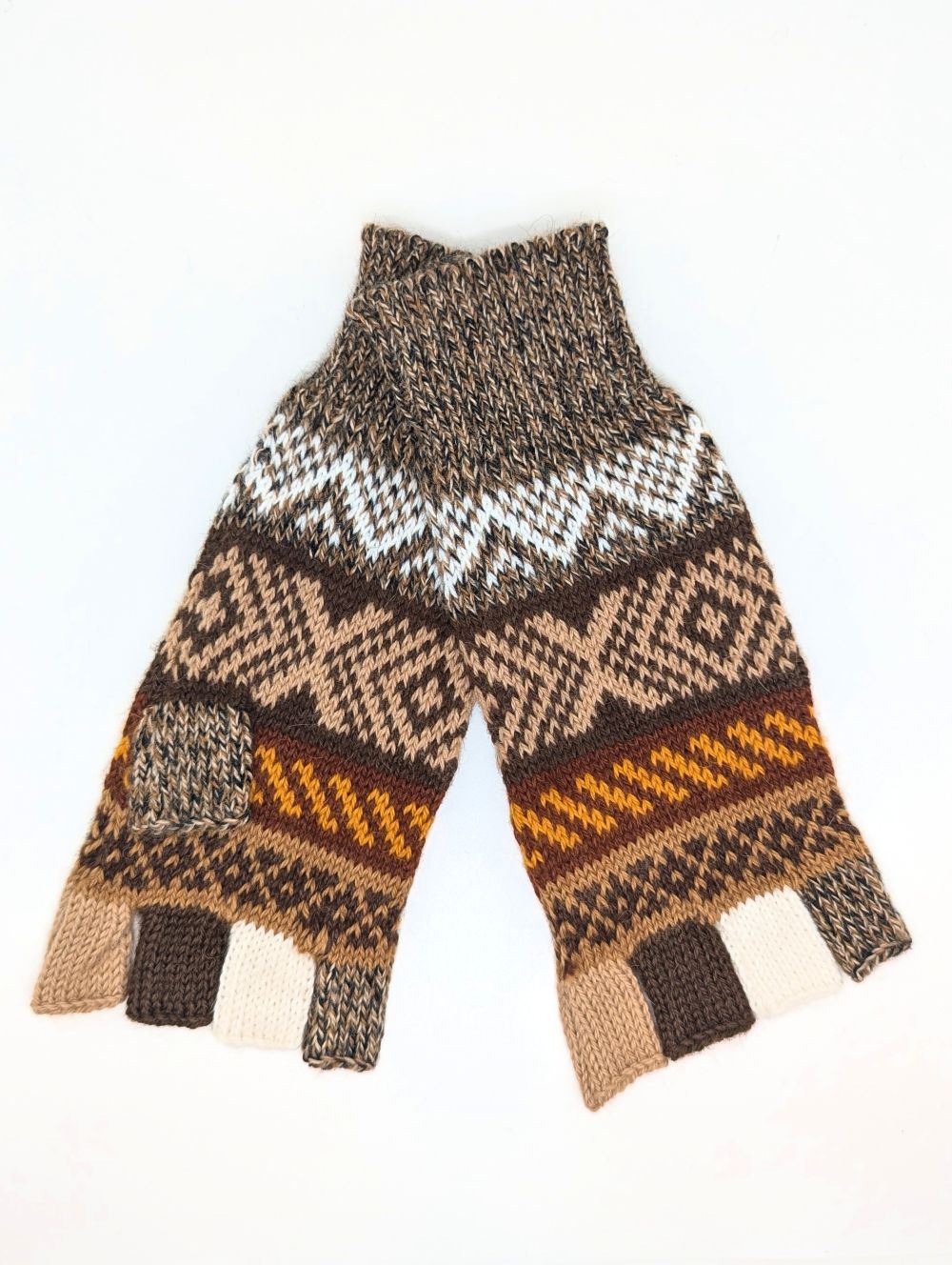 Mitaines en Baby Alpaga — Tons Neutres & Terre, Taille S-M
