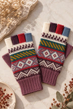 Mitaines en Baby Alpaga — Couleurs Chaudes & Expressives, Taille S-M