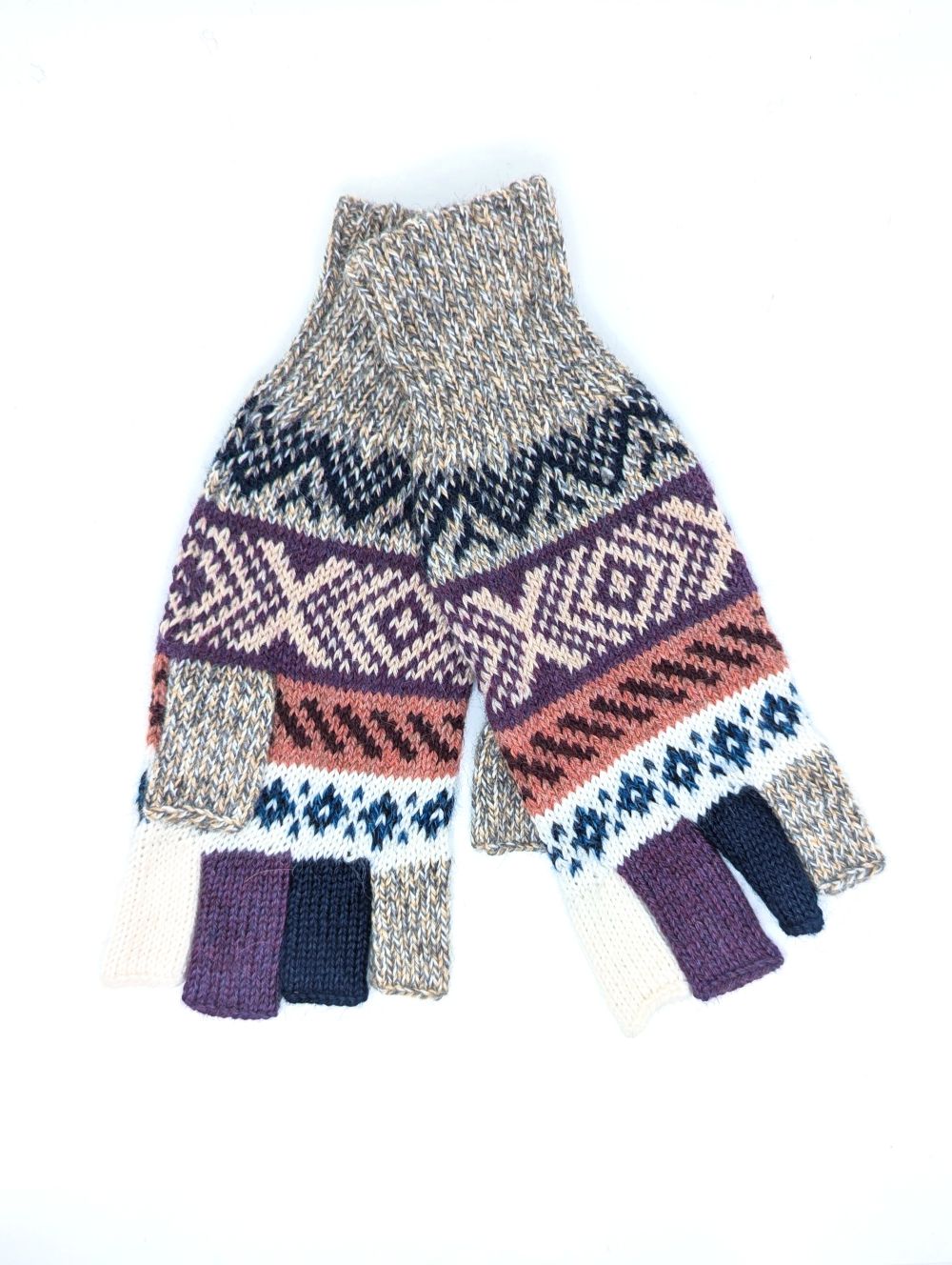 Mitaines en Baby Alpaga — Tons Neutres & Terre, Taille S-M