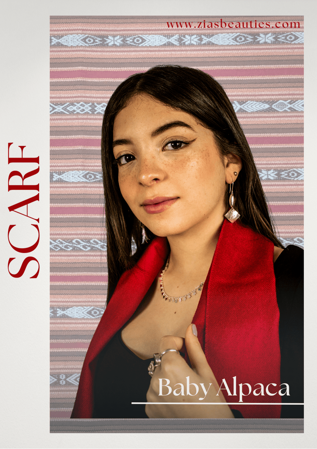 Scarf red Alpaca (2)