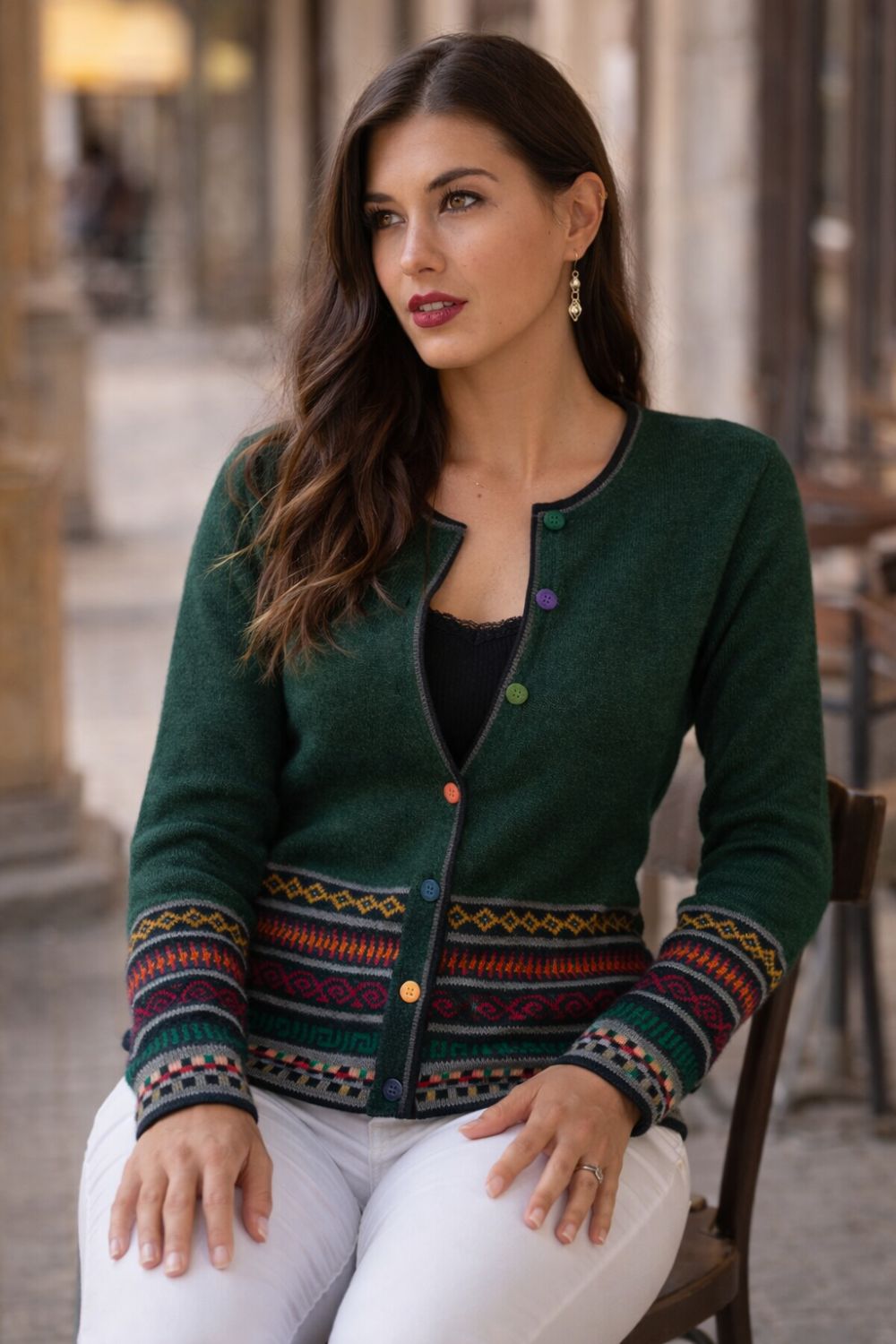 Cárdigan peruano 100% alpaca bebé – Chaqueta andina tejida a mano | Lujo ético de Perú