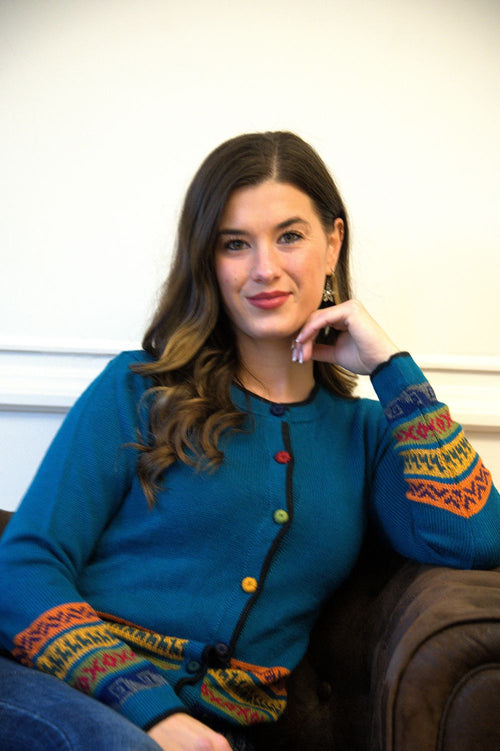 100% Baby Alpaca Peruvian Cardigan – Handwoven Andean Knit Jacket | Ethical Luxury from Peru