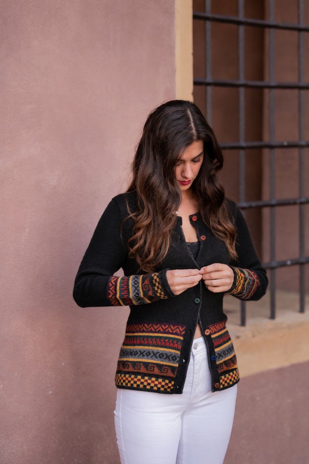 Cárdigan peruano 100% alpaca bebé – Chaqueta andina tejida a mano | Lujo ético de Perú