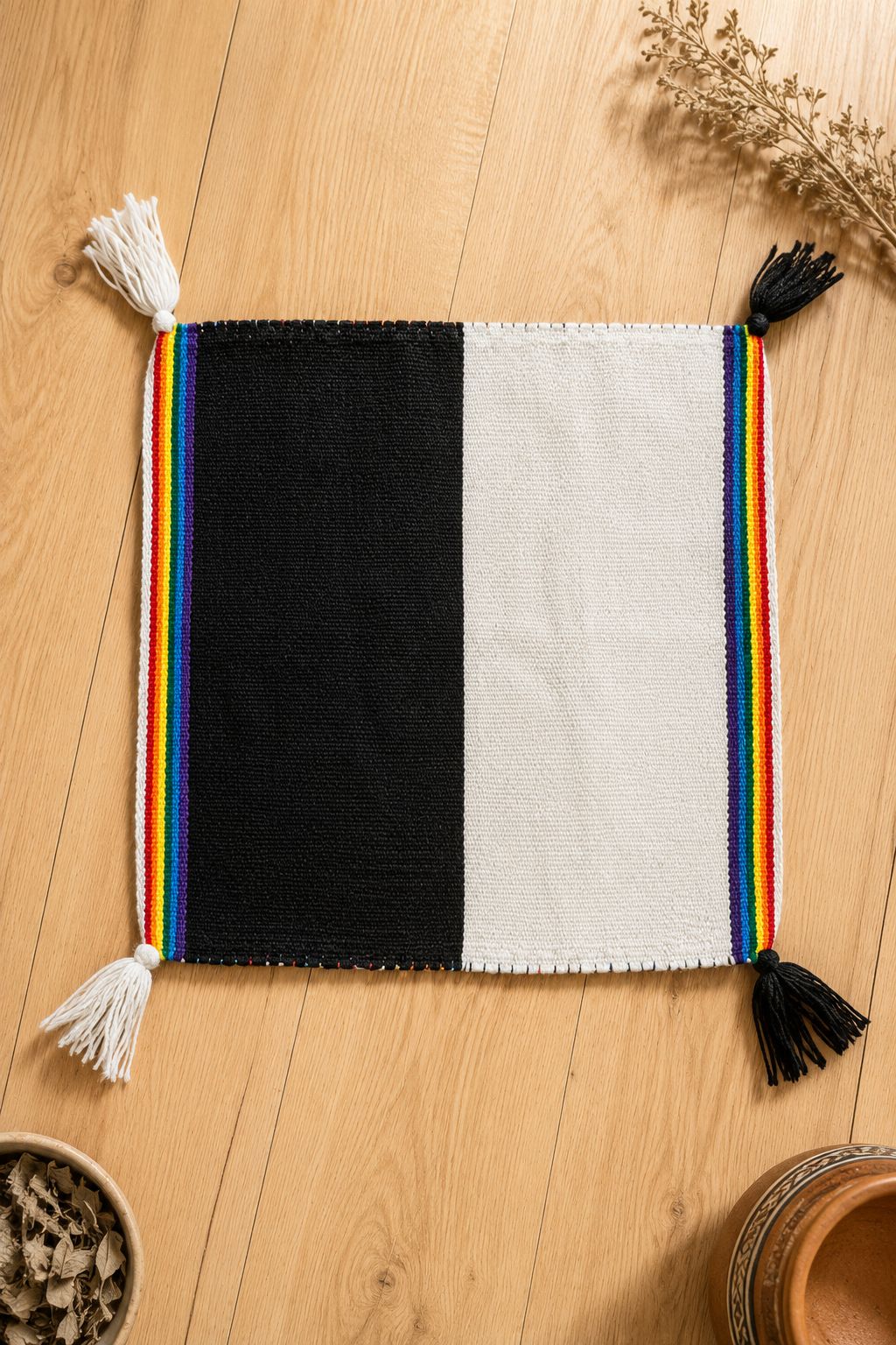 Unkuña Mestana – Handwoven Peruvian Ritual Cloth in Natural Alpaca Wool | Sacred Andean Altar Textile from the Ausangate Community