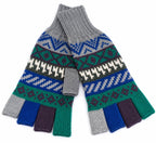 Mitaines en Baby Alpaga — Noir & Gris, Taille L