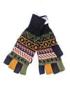 Mitaines en Baby Alpaga — Noir & Gris, Taille L