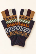 Baby Alpaca Fingerless Gloves — Red & Edelmira, Size L