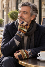 Baby Alpaca Fingerless Gloves — Red & Edelmira, Size L