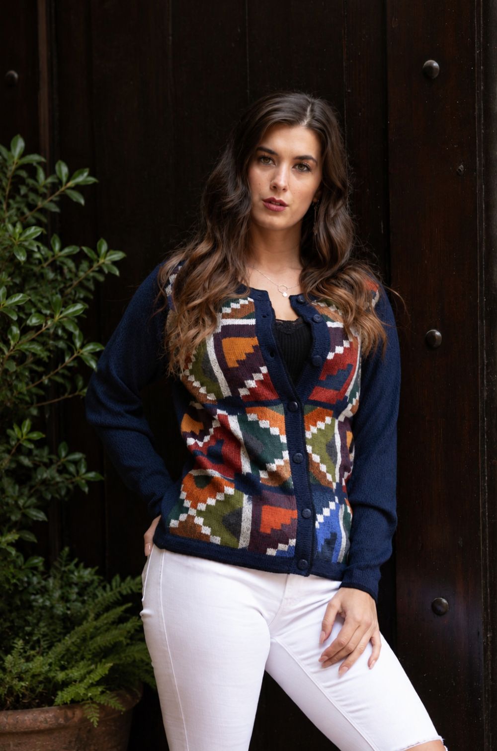 Cardigan en Baby Alpaga « Andean Essence » – Édition Héritage Inca - Cardigan en Baby Alpaga – Maille péruvienne éthique