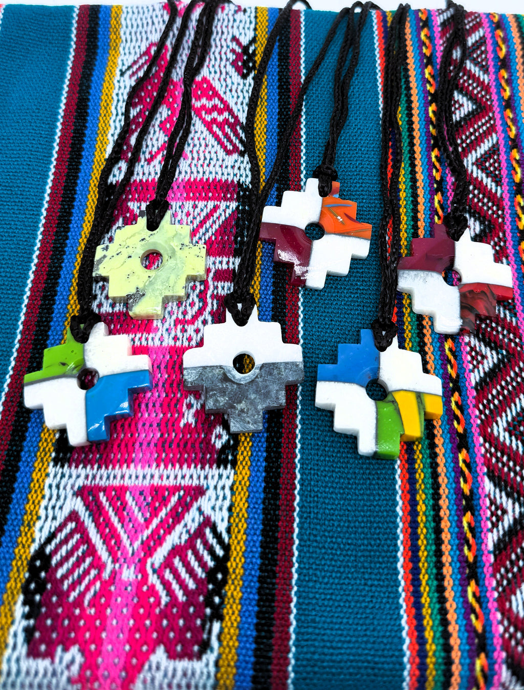 Chakana Inca Cross | Hand-Carved Natural Stone Talisman from Peru — Andean Spiritual Amulet