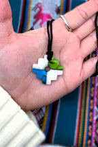 Chakana Inca Cross | Hand-Carved Natural Stone Talisman from Peru — Andean Spiritual Amulet