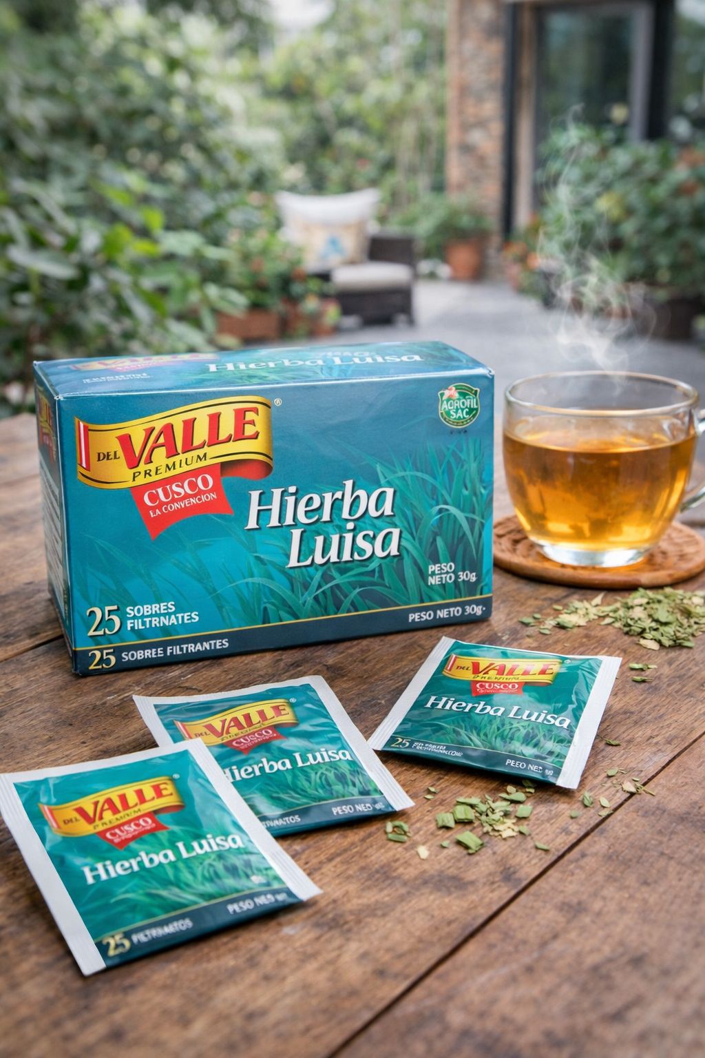 Del Valle Té Herbal Peruano 25 Bolsitas – Muña, Hierba Luisa, Uña de Gato y Emoliente | Infusiones Peruanas