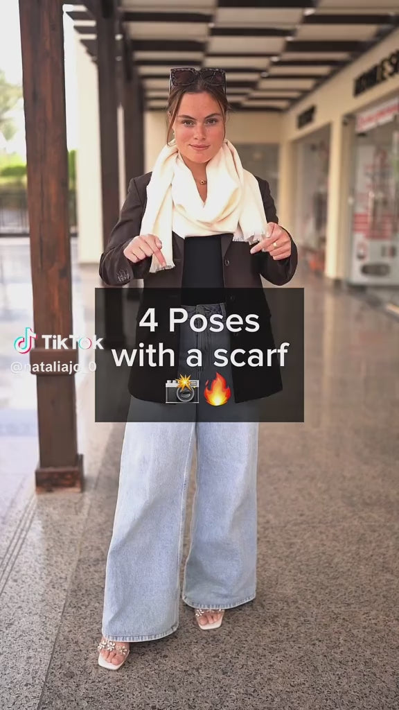 Écharpe Bébé Alpaga – Gris Uni & Beige | 100 % tissée à la main au Pérou | Douceur Andine de Luxe