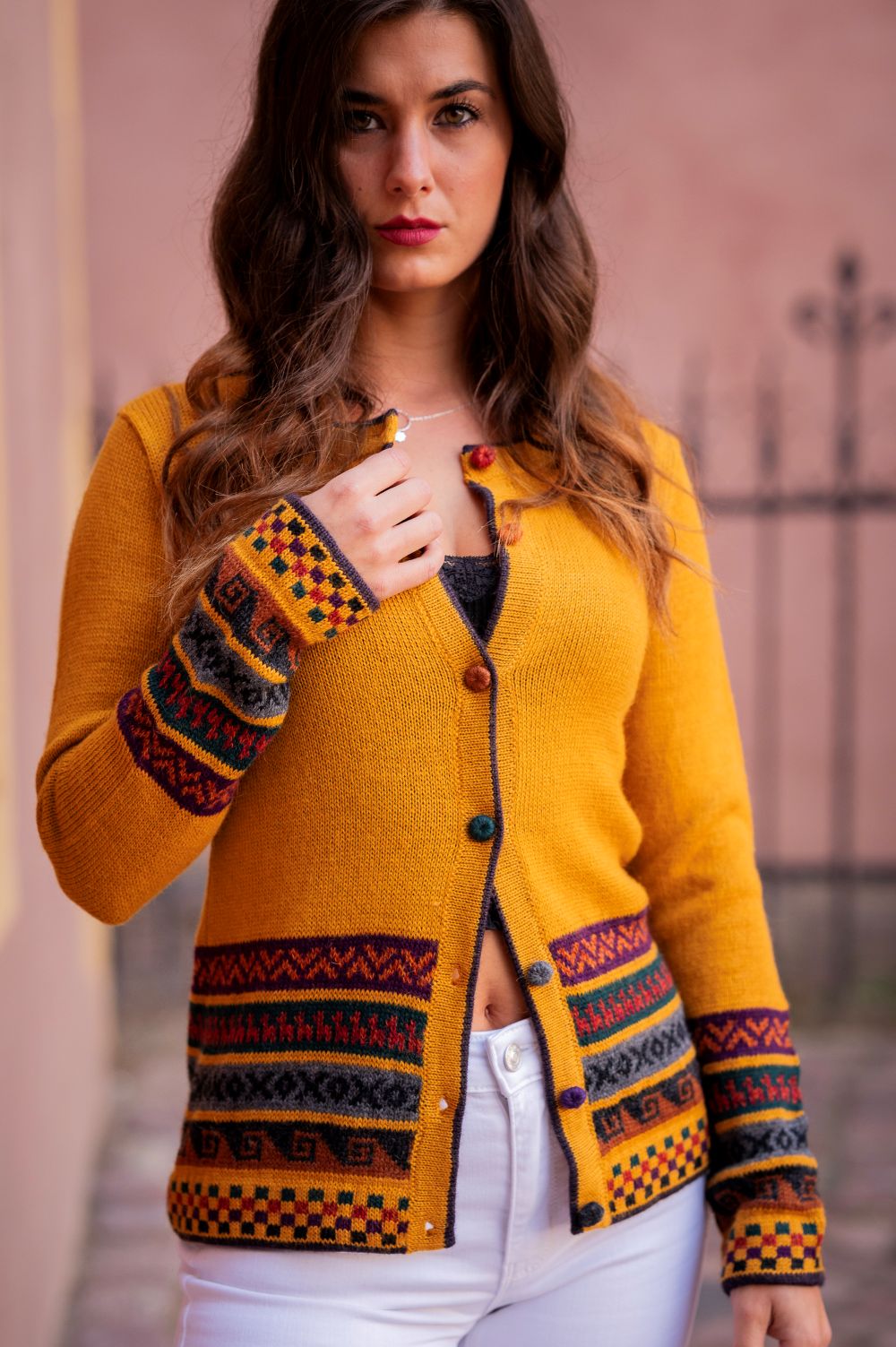 Cárdigan peruano 100% alpaca bebé – Chaqueta andina tejida a mano | Lujo ético de Perú