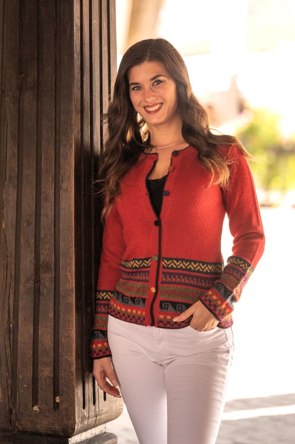 100% Baby Alpaca Peruvian Cardigan – Handwoven Andean Knit Jacket | Ethical Luxury from Peru