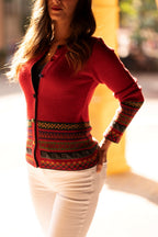 Cárdigan peruano 100% alpaca bebé – Chaqueta andina tejida a mano | Lujo ético de Perú