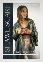 Sunset Dream – Handwoven Baby-Alpaca & Silk Shawl with Abstract Design: Luxurious Twilight - Image 4