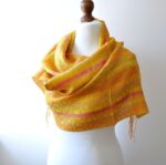 Baby Alpaca and Silk Peruvian Shawl: Energetics Sun Colors - Image 3