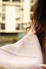 Baby Alpaca and Silk Peruvian Shawl: Lilac and Beige softness - Image 5