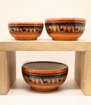 Set of 3 Peruvian Hand-Painted Ceramic Bowls - Night Model