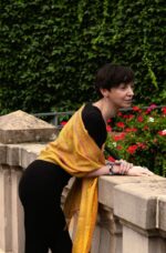 Baby Alpaca and Silk Peruvian Shawl: Energetics Sun Colors - Image 2