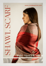 Luxurious Baby-Alpaca & Silk Peruvian Shawl – Red & Gray Elegance - Image 3