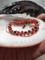 Double Line Bracelet of Huayruros and Chirmi Amazonian Seeds - Peruvian Artisanal Bracelet - Image 4