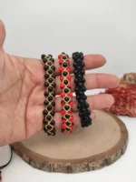 Triple Line Black Chirmi and Huayruros Amazonian Seed Bracelet - Peruvian Luck and Magic - Image 3