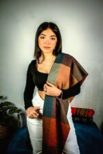 Luxurious Peruvian Baby Alpaca Shawl-Scarf | 100% Baby Alpaca | Color: TOBACCO | Alpaca Shawl - Image 7